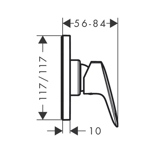 Baterie dus incastrata Hansgrohe Logis monocomanda crom lucios [2]