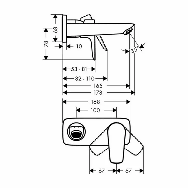 Baterie lavoar incastrata Hansgrohe Talis E crom lucios pipa 17 cm [2]