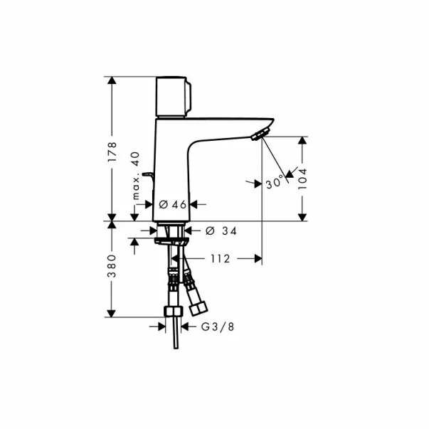Baterie lavoar Hansgrohe Talis Select E 110 cu ventil Pop-Up crom lucios [3]
