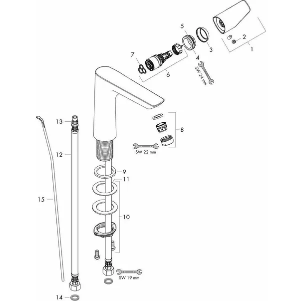 Baterie lavoar monocomanda alb mat Hansgrohe Talis E 150 [3]