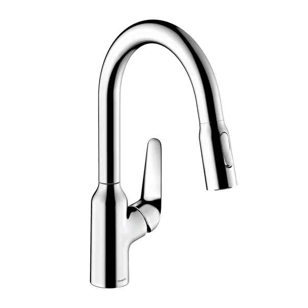 Baterii cu dus extractabil - Baterie bucatarie dus extractibil Hansgrohe Focus M42 crom lucios 2 tipuri de jet