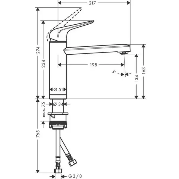Baterie bucatarie monocomanda Hansgrohe Focus M42 120 cu 1 jet 71807000 [2]