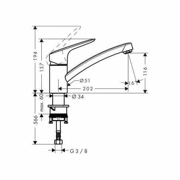 Baterie bucatarie Hansgrohe Logis 120 crom lucios [3]