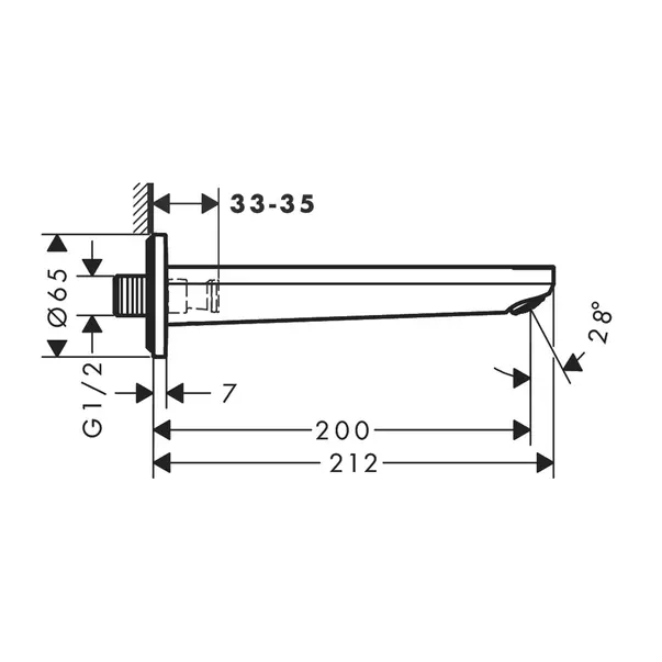 Pipa cada Hansgrohe Rebris S negru mat [2]