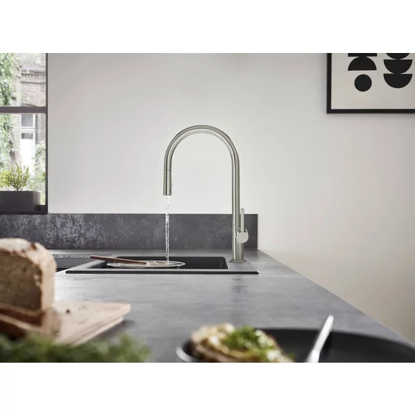Baterie bucatarie cu dus extractibil Hansgrohe Talis M54 210 crom lucios cu 2 tipuri de jet [2]