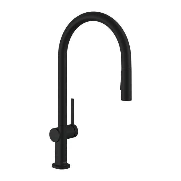 Baterii cu dus extractabil - Baterie bucatarie cu dus extractibil Hansgrohe Talis M54 210 negru mat cu 2 tipuri de jet