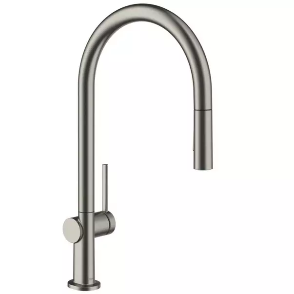 Baterii cu dus extractabil - Baterie bucatarie cu dus extractibil gri periat Hansgrohe Talis M54 210 cu 2 jeturi 72801340
