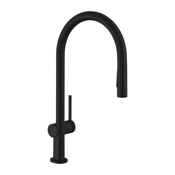 Baterii cu dus extractabil - Baterie bucatarie cu dus extractibil Hansgrohe Talis M54 210 negru cu 2 tipuri de jet