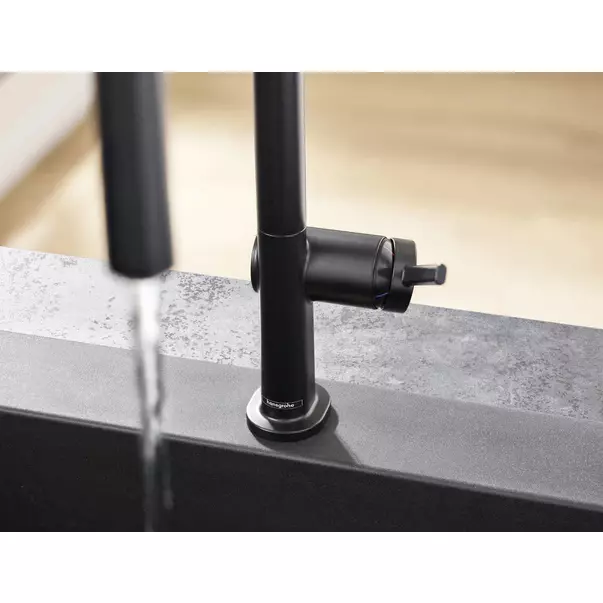 Baterie bucatarie cu dus extractibil Hansgrohe Talis M54 210 negru cu 2 tipuri de jet [10]