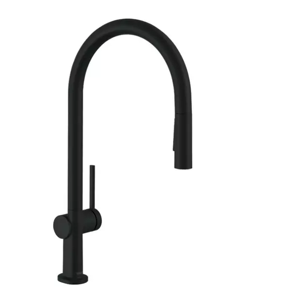 Baterii cu dus extractabil - Baterie bucatarie cu dus extractibil negru mat Hansgrohe Talis M54 210 cu 2 jeturi