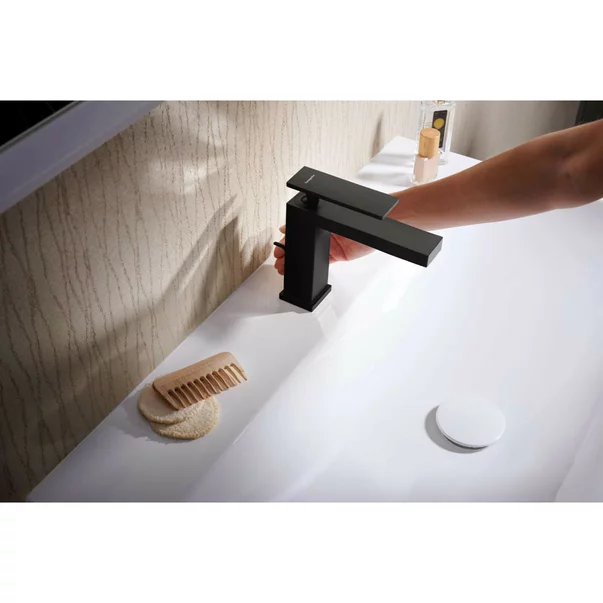 Baterie lavoar negru mat Hansgrohe Tecturis E 110 CoolStart EcoSmart+ [3]