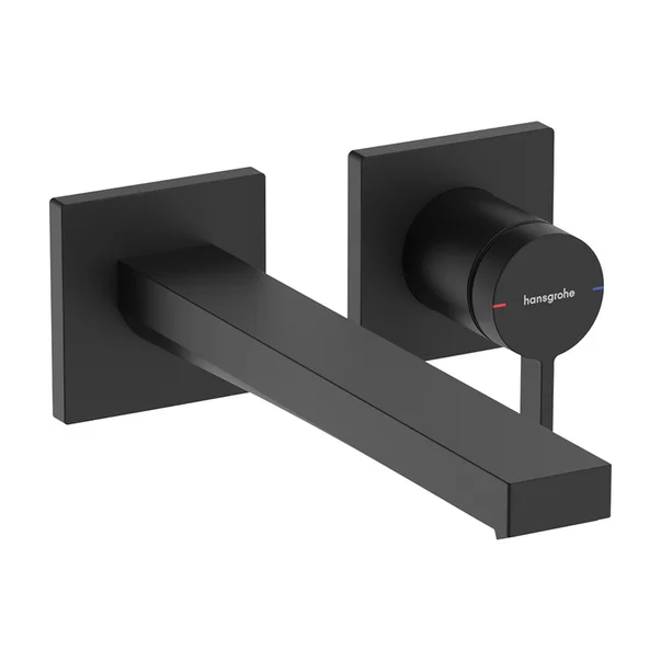 Baterii baie - Baterie lavoar incastrata Hansgrohe Tecturis E negru mat fara corp ingropat