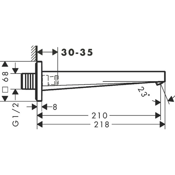 Pipa cada negru mat Hansgrohe Tecturis S [3]