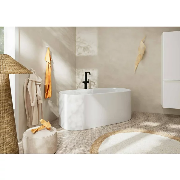 Baterie freestanding pentru cada - dus negru mat Hansgrohe Tecturis S [2]