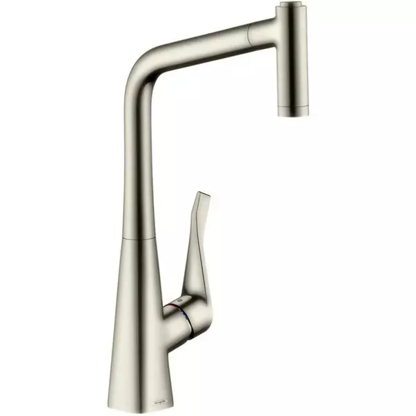 Bucatarie - Baterie bucatarie cu dus extractibil crom periat Hansgrohe Metris M71 320 cu 2 jeturi 73801800