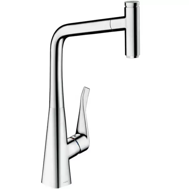 Baterii cu dus extractabil - Baterie bucatarie cu dus extractibil Hansgrohe Metris M71 320 Eco sBox cu 1 jet 73807000