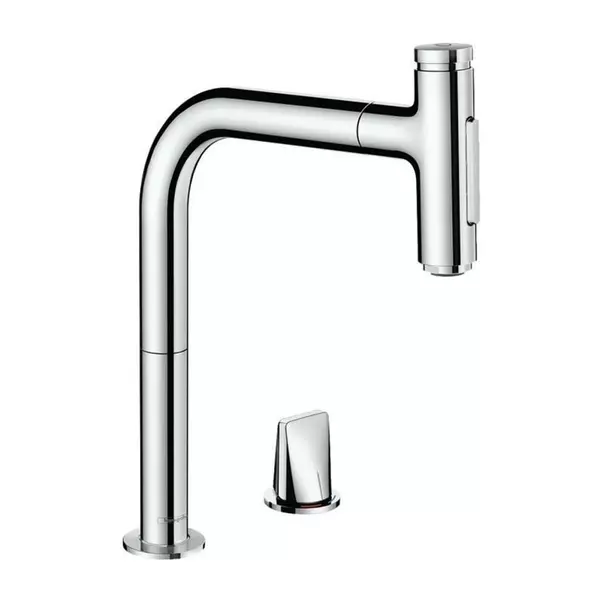 Baterii cu dus extractabil - Baterie bucatarie cu dus extractibil Hansgrohe Metris M71 200 sBox cu 2 jeturi 73818000