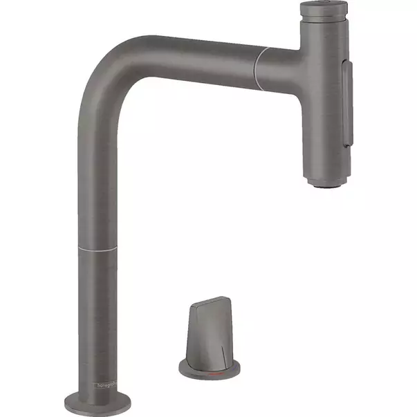 Bucatarie - Baterie bucatarie cu dus extractibil gri periat Hansgrohe Metris M71 200 sBox cu 2 jeturi