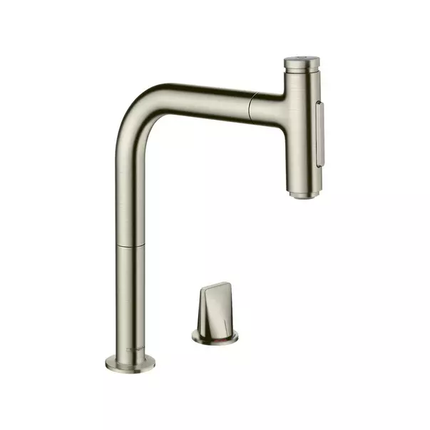 Baterii cu dus extractabil - Baterie bucatarie cu dus extractibil crom periat Hansgrohe Metris M71 200 sBox cu 2 jeturi