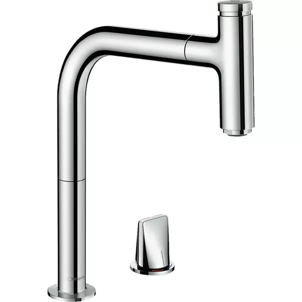 Baterii cu dus extractabil - Baterie bucatarie cu dus extractibil Hansgrohe Metris M71 200 Eco cu 1 jet