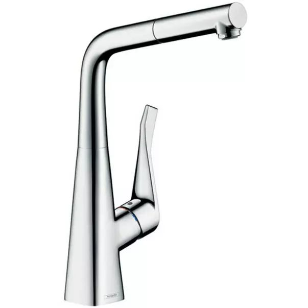 Baterii cu dus extractabil - Baterie bucatarie cu dus extractibil Hansgrohe Metris M71 320 Eco sBox cu 1 jet 73828000