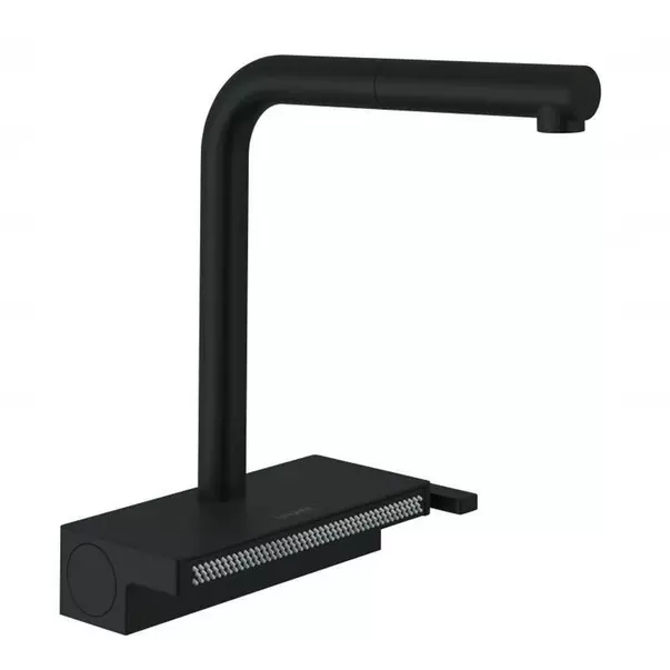 Baterii cu dus extractabil - Baterie bucatarie cu dus extractibil negru mat Hansgrohe Aquno Select M81 250 cu 2 jeturi