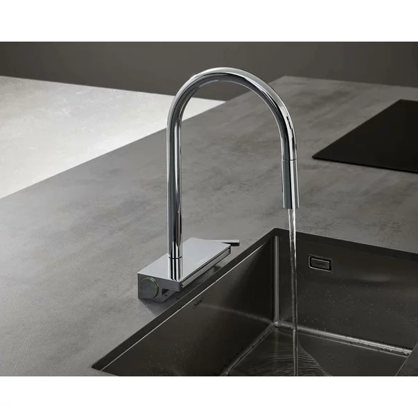 Baterie bucatarie cu dus extractibil 3 jeturi Hansgrohe Aquno Select M81 170 negru mat [5]