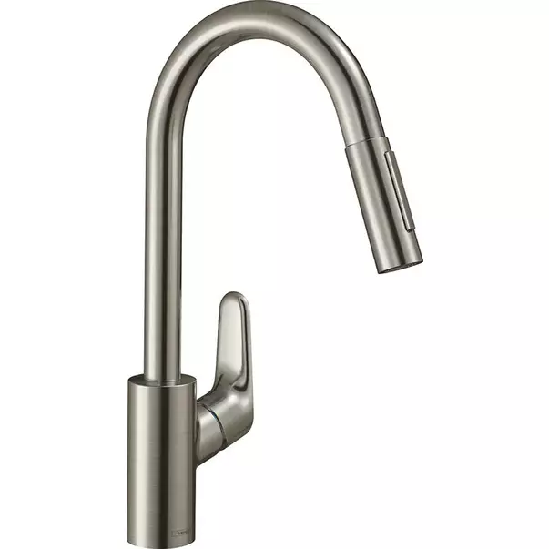 Baterii cu dus extractabil - Baterie bucatarie cu dus extractibil crom periat Hansgrohe Focus M41 240 cu 2 jeturi