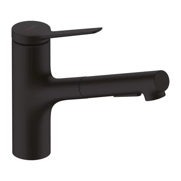 Baterii cu dus extractabil - Baterie bucatarie cu dus extractibil Hansgrohe Zesis M33 negru mat 2 tipuri de jet