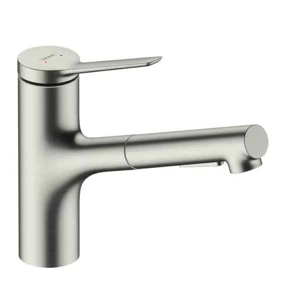 Baterii cu dus extractabil - Baterie bucatarie cu dus extractibil crom periat Hansgrohe Zesis M33 150 cu 2 jeturi 74800800