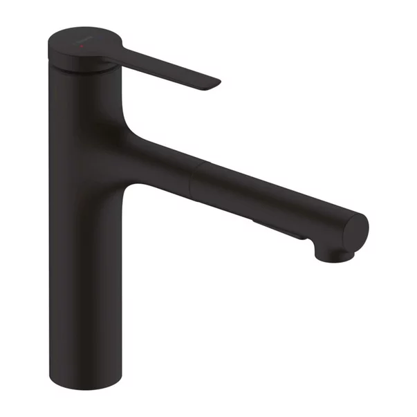 Baterii cu dus extractabil - Baterie bucatarie cu dus extractibil Hansgrohe Zesis M33 160 negru mat 2 tipuri de jet