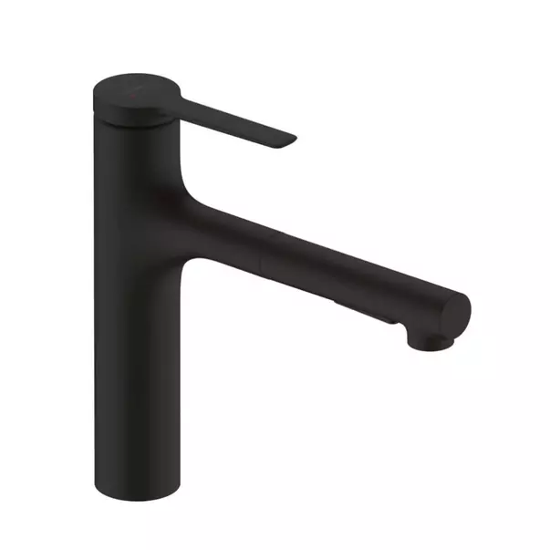 Baterii cu dus extractabil - Baterie bucatarie cu dus extractibil negru mat Hansgrohe Zesis M33 160 sBox lite cu 2 jeturi