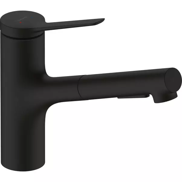 Baterii cu dus extractabil - Baterie bucatarie cu dus extractibil negru mat Hansgrohe Zesis M33 150 cu 2 jeturi