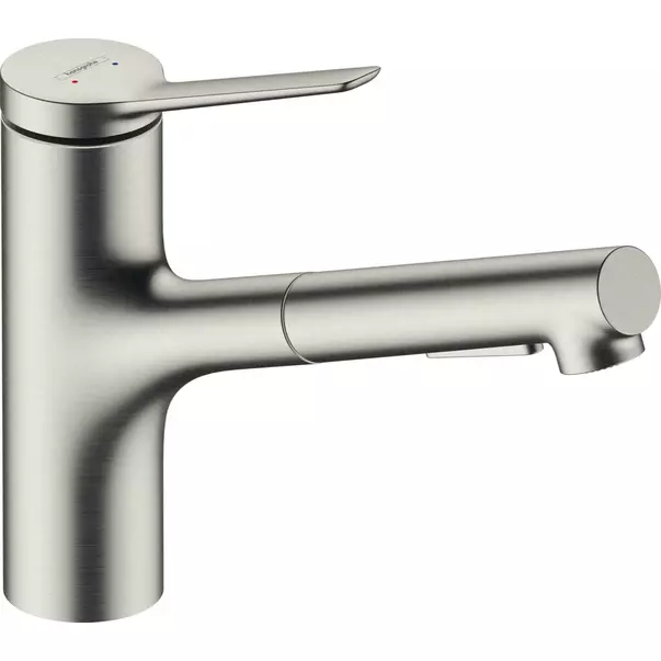 Baterii cu dus extractabil - Baterie bucatarie cu dus extractibil crom periat Hansgrohe Zesis M33 150 cu 2 jeturi