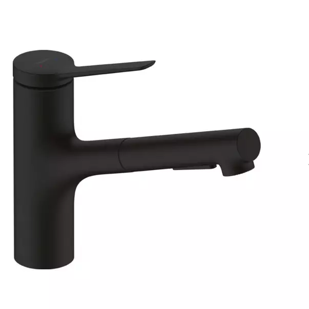 Baterii cu dus extractabil - Baterie bucatarie cu dus extractibil negru mat Hansgrohe Zesis M33 150 sBox cu 2 jeturi