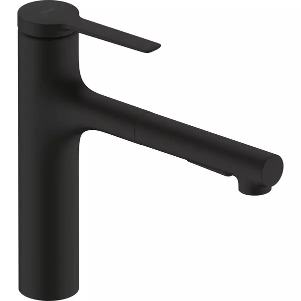 Baterii cu dus extractabil - Baterie bucatarie cu dus extractibil negru mat Hansgrohe Zesis M33 160 sBox cu 2 jeturi