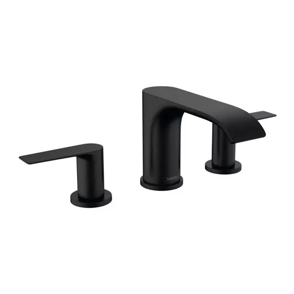 Baterii baie - Baterie lavoar Hansgrohe Vivenis 90 cu 3 elemente si ventil Pop-Up negru mat