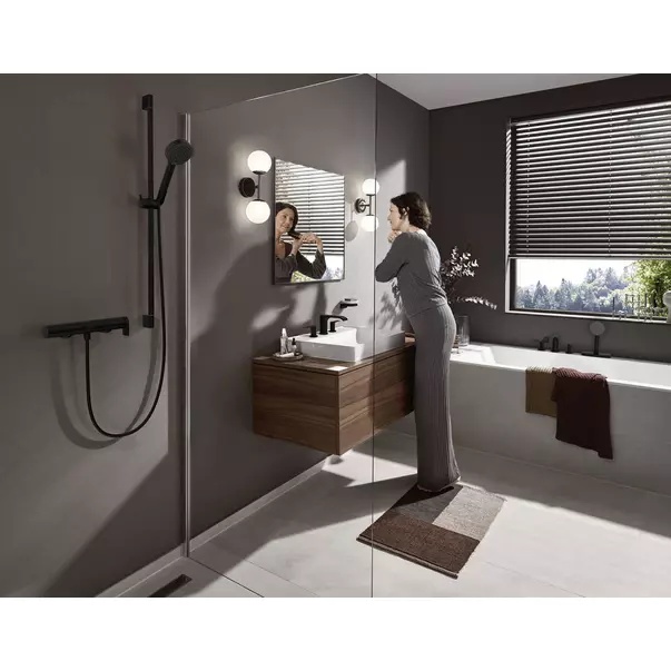 Baterie lavoar Hansgrohe Vivenis 90 cu 3 elemente si ventil Pop-Up negru mat [4]