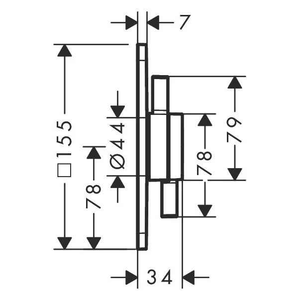 Baterie dus incastrata negru mat Hansgrohe DuoTurn Q 1 functie [2]