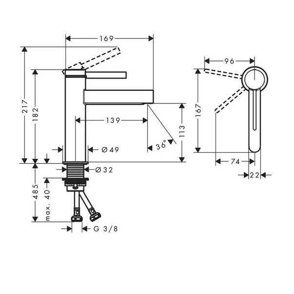 Baterie lavoar monocomanda Hansgrohe Finoris 110 crom [3]