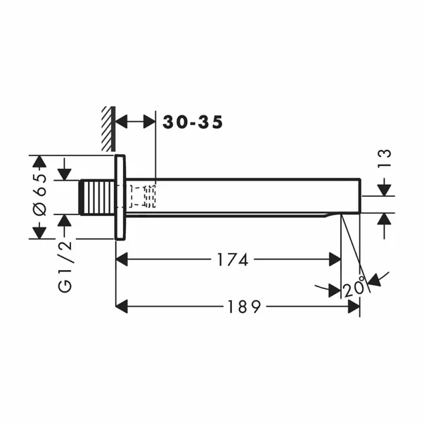 Pipa cada Hansgrohe Finoris crom lucios [2]