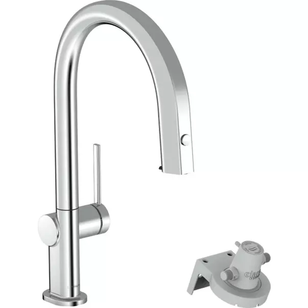 Baterii cu dus extractabil - Baterie bucatarie cu dus extractibil si filtru de apa Hansgrohe Aquno Select M91 210 cu 1 jet