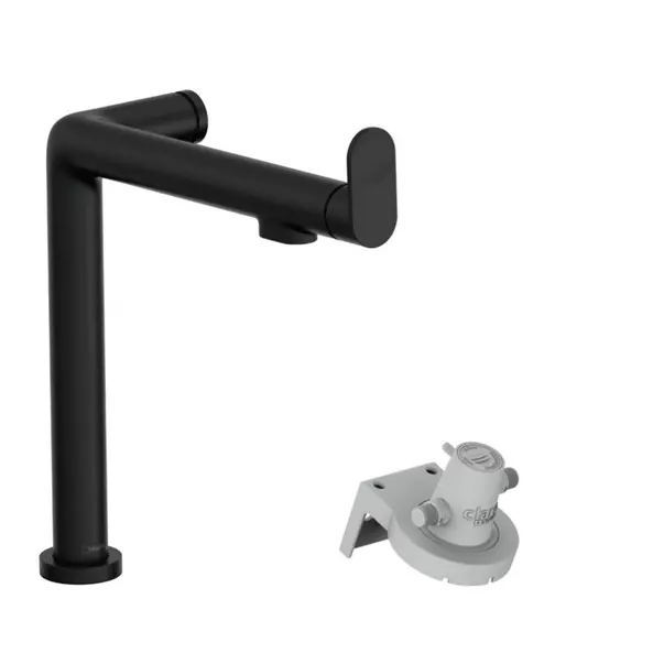 Bucatarie - Baterie bucatarie monocomanda si sistem filtrare negru mat Hansgrohe Aquittura M91 240 cu 1 jet