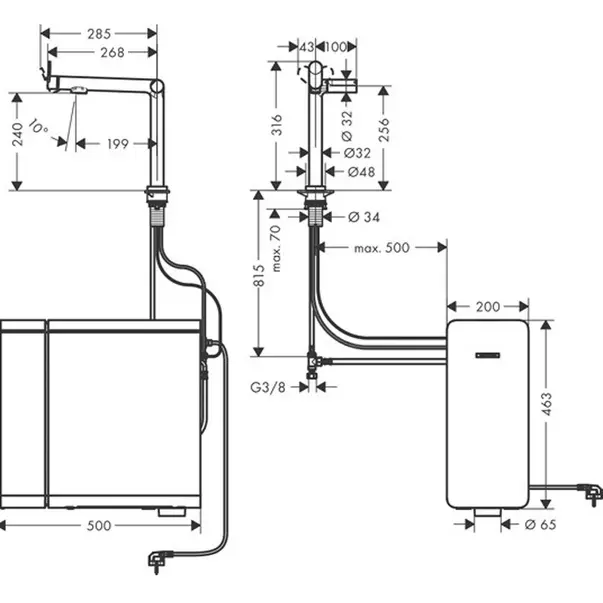 Set Hansgrohe Aquittura Select M91 SodaSystem 240 cu 1 jet 76810800 [2]