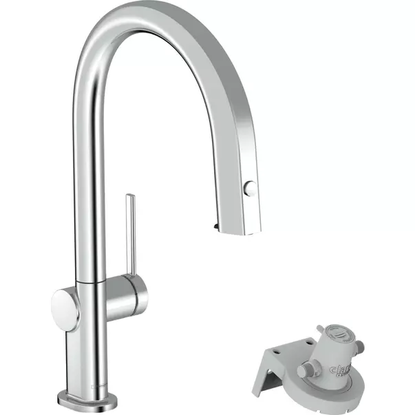 Baterii cu dus extractabil - Baterie bucatarie cu dus extractibil si filtru de apa Hansgrohe Aquno Select M91 210 sBox cu 1 jet