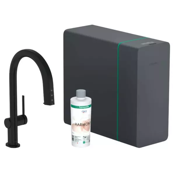 Bucatarie - Set negru mat Hansgrohe Aquittura Select M91 SodaSystem 210 sBox cu 1 jet