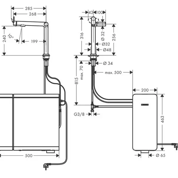 Set crom periat Hansgrohe Aquittura Select M91 SodaSystem 240 cu 1 jet 76837800 [2]