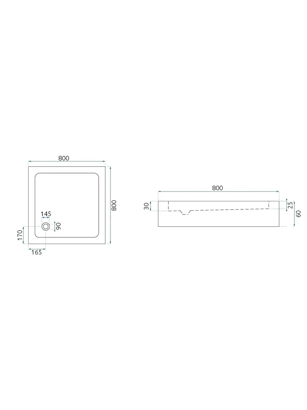 Cadita de dus cu ventil cupru periat Rea Savoy 80x80 cm negru [8]