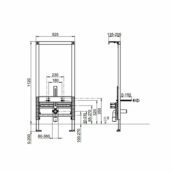 Cadru metalic pentru fixare bideu ViConnect Villeroy&Boch 112 cm [2]