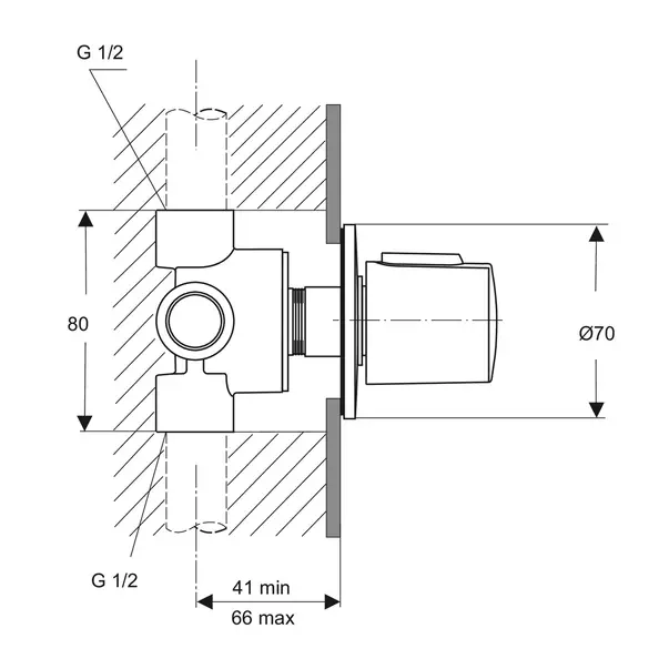 Divertor incastrat rotund Ideal Standard Ceratherm 100 crom lucios [3]